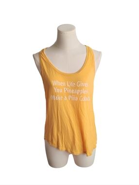 Grayson Threads Pina Colada Soft Yellow Lightweight Summer Tank Top Size Small